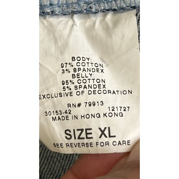 Oh Baby Motherhood Maternity Wide Leg Jean Xl 3" Elastic Waistband  Denim Pants - Picture 11 of 12